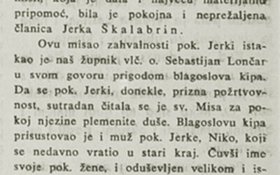 Katolik, 30. srpnja 1939. – Blagoslov kipa Gospe od Karmela
