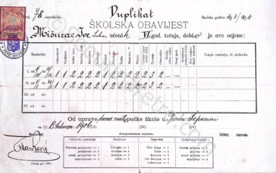 Školska obavijest o ocjenama učenika za školsku godinu 1893./1894.